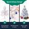Small Xmas Decor with Lights and Star Treetop - DIY Tabletop ( White) 12.6"D x 12.6"W x 23"H